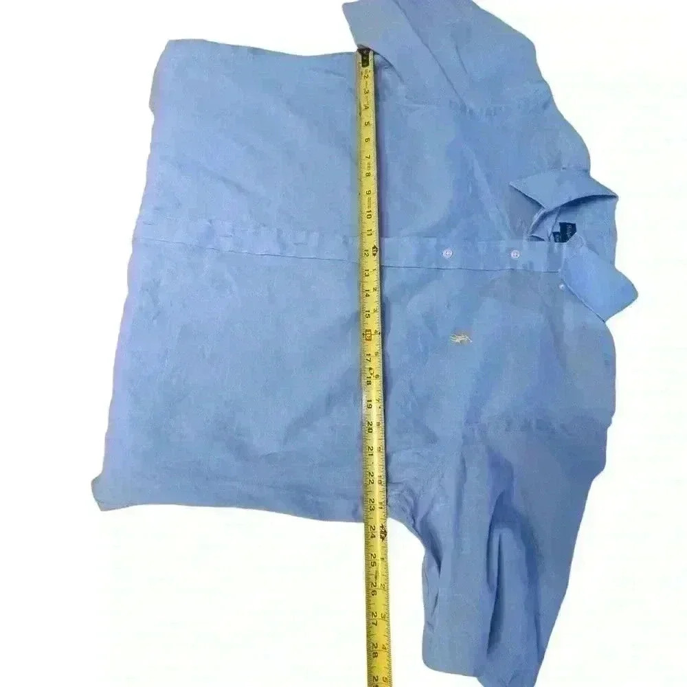 Polo Ralph Lauren Shirt Mens Large Blue Oxford Short Sleeve Cotton/Linen -*read - Picture 4 of 7